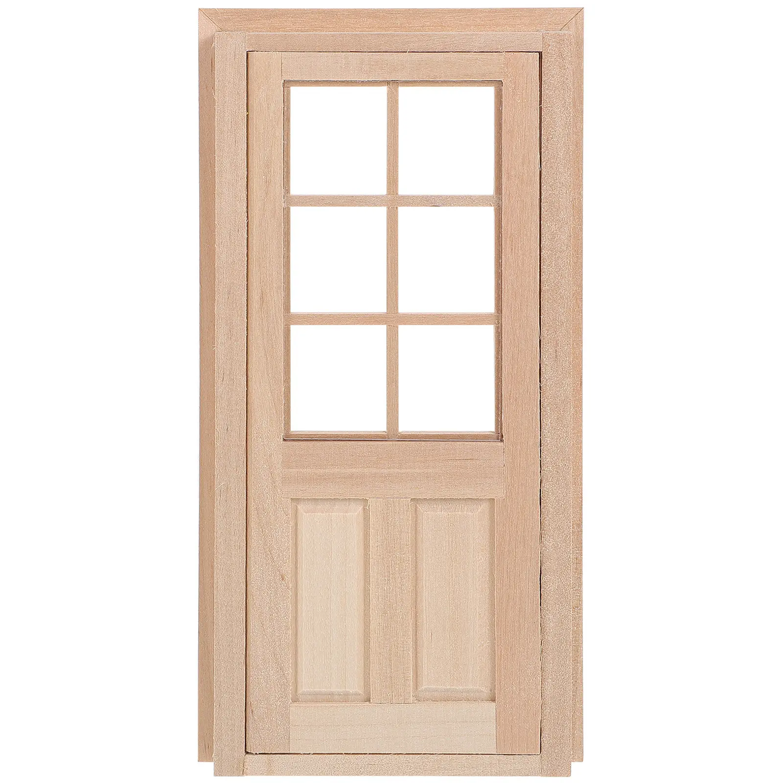 

1Set Miniature Door Decor DIY Wooden Mini Furniture Ornament Khaki Landscape Decoration Mini Door Accessory for Garden Home