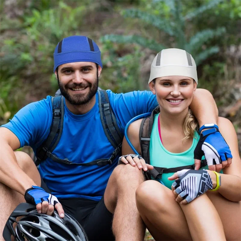 Cycling Breathable Mesh Quick Dry Helmet Inner Cap Outdoor Summer Hiking Running Sports Beanie Cap Helmet Liner Absorb Sweat Hat