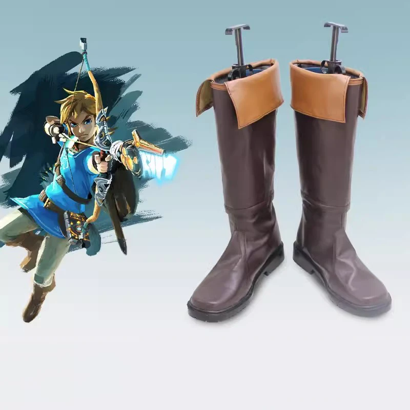 Breath of the Wild Link Cosplay Boots Men Halloween Carnival Custom Made Shoes Zelda Breath of the Wild Link Cosplay Shoes Boots