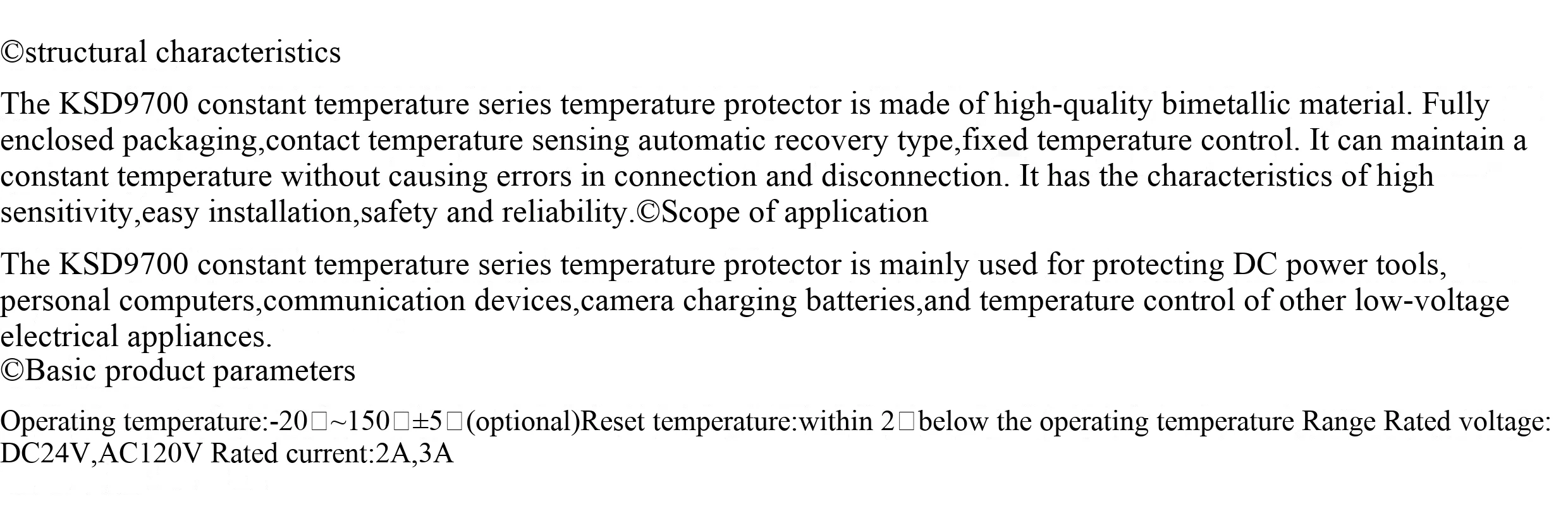 Thermostatschalter KSD9700H Thermostat JRMB 0 ° C-120 ° C Normalerweise geöffnet/Normalerweise geschlossen, schnelle Rückstellung und schnelle Wiederherstellung – Detail 5