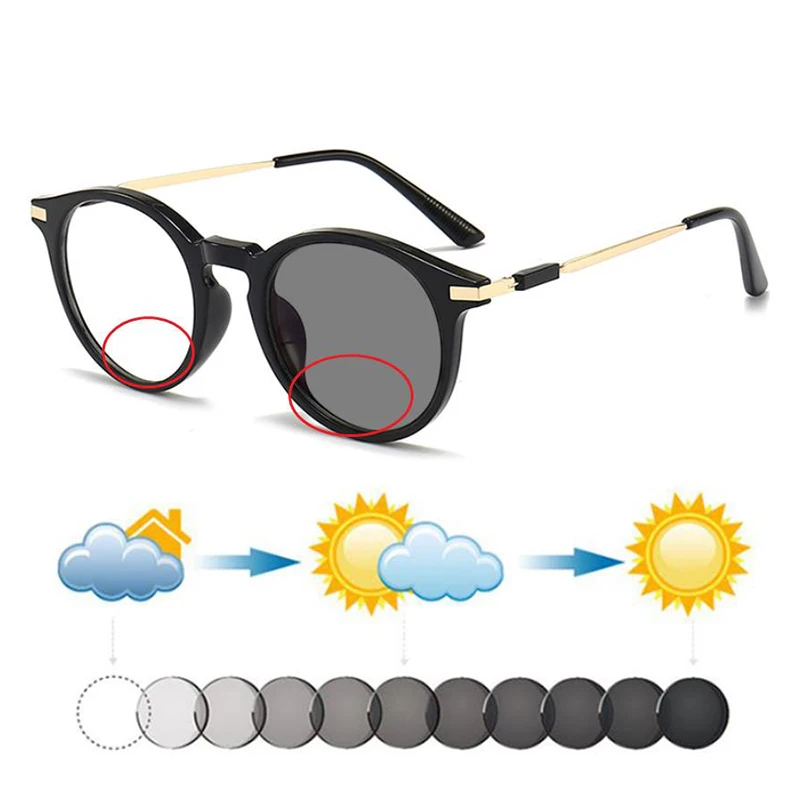 New Unisex Women Bifocal Photochromic Reading Sunglasses Men Hyperopia Dark Glasses Shades Spectacles Look Near Far Gafas