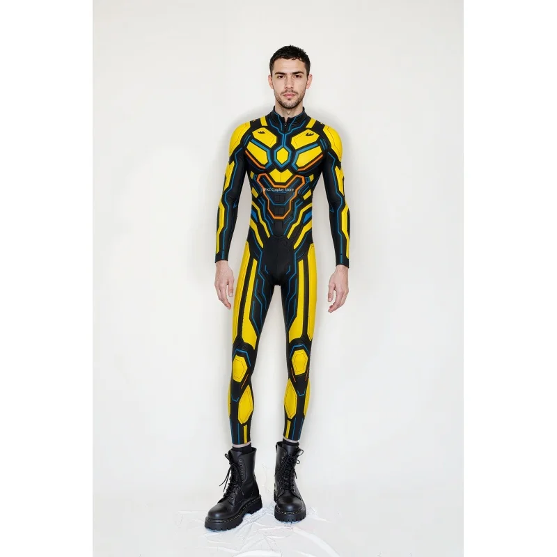 

Men's Sexy Mechanical Armor Cyberpunk Bodysuit Halloween Carnival Party Cosplay Stage Dance Performance Costume Zentai Suit