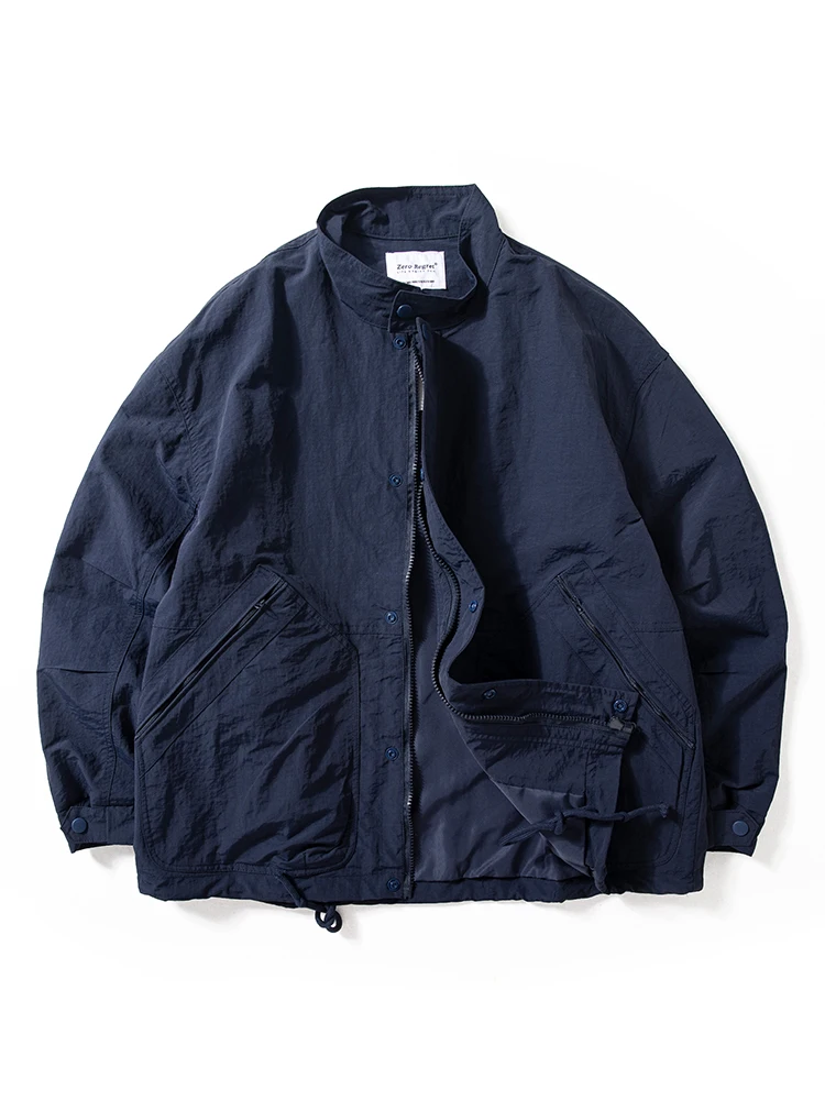 Men's Outdoor Casual Windproof Jacket Loose Fit Stand Collar Workwear Style Spring Autumn New Arrival Fashionable Coat