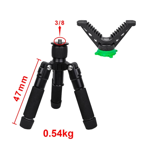 Imagen 2 del producto Trípode de tiro de caza profesional, cabeza de yugo en V ajustable, Mini cámara de aluminio, soporte de trípode portátil para disparar al aire libre