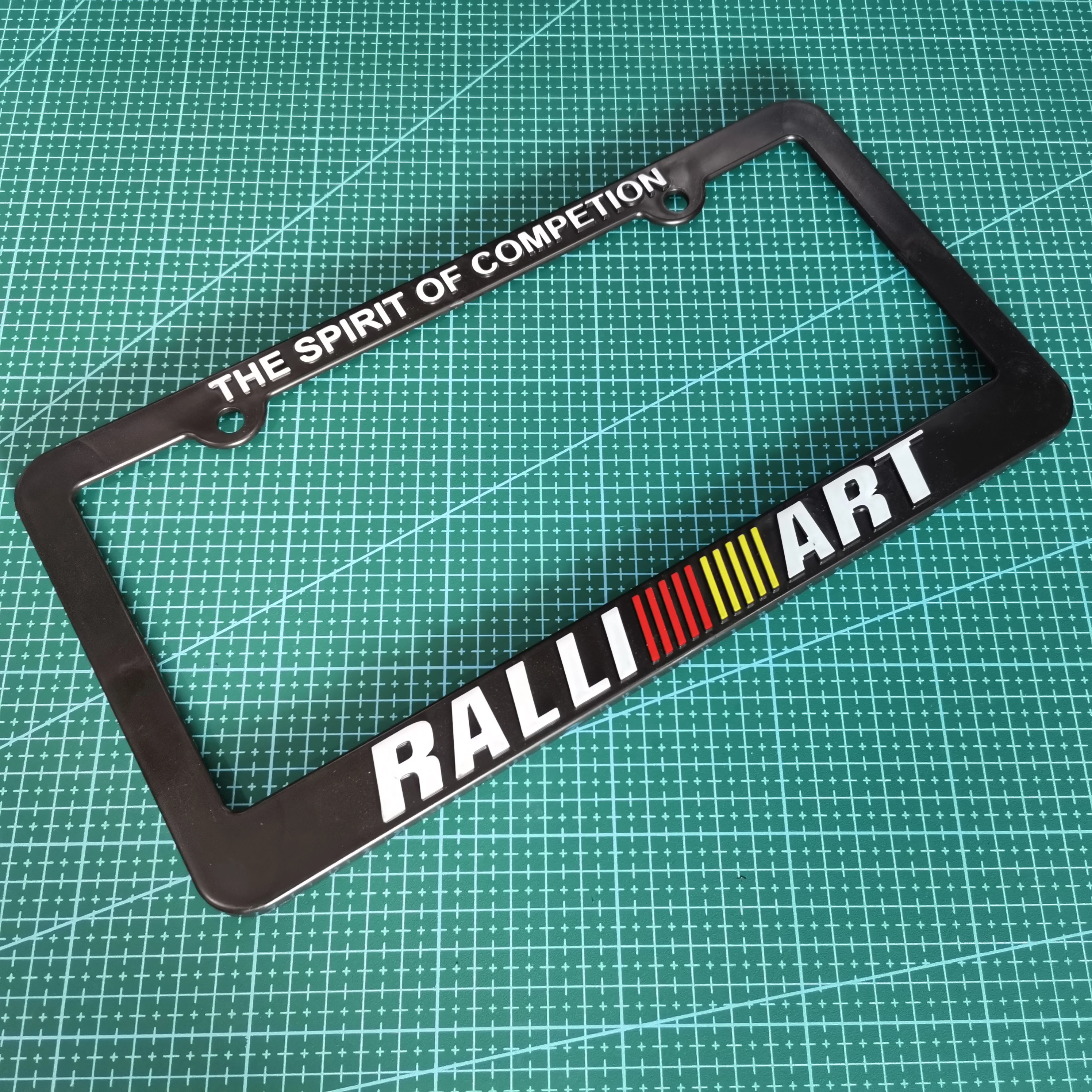 1pcs Car Styling RALLIART Badge Car License Plate Frame USA Standard JDM style Auto Number Plate Frame Accessories