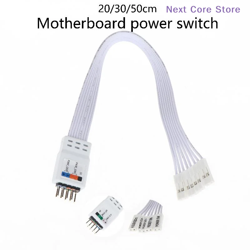 [NC] 1 Stück 9-poliger F-PANEL-Adapter mit beschrifteten Anschlüssen, 20/30/50 cm Motherboard-Frontpanel-Kabel für PC-Gehäuse, DIY-Modding[NC]