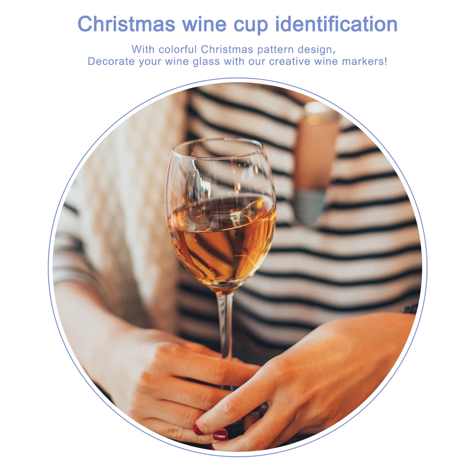 

6Pcs Iron Wine Glass Markers Colorful Christmas Tags Reusable Eco Friendly Drink Markers Glass Cup Makers