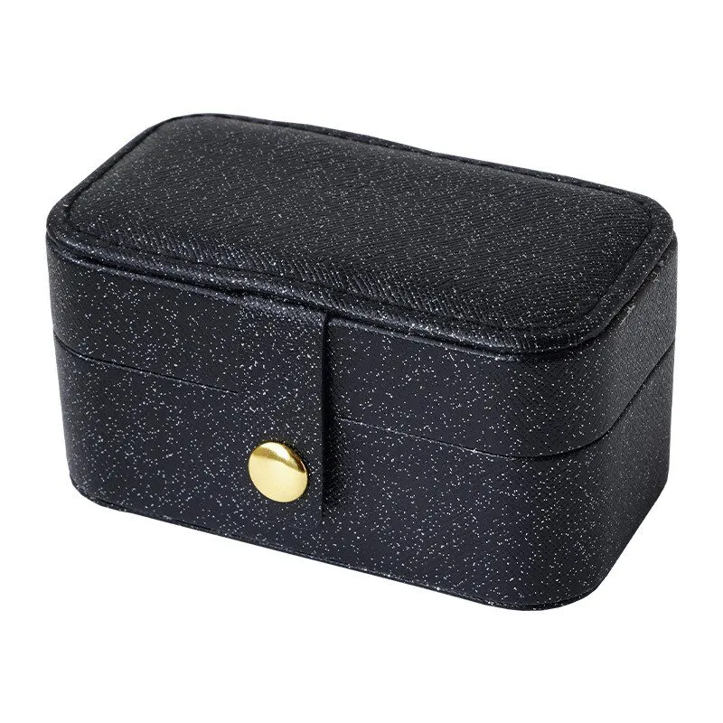 Cross-border Hot New Mini Small Pu Jewelry Box Travel Portable Earrings Ring Necklace Snap Jewelry Box