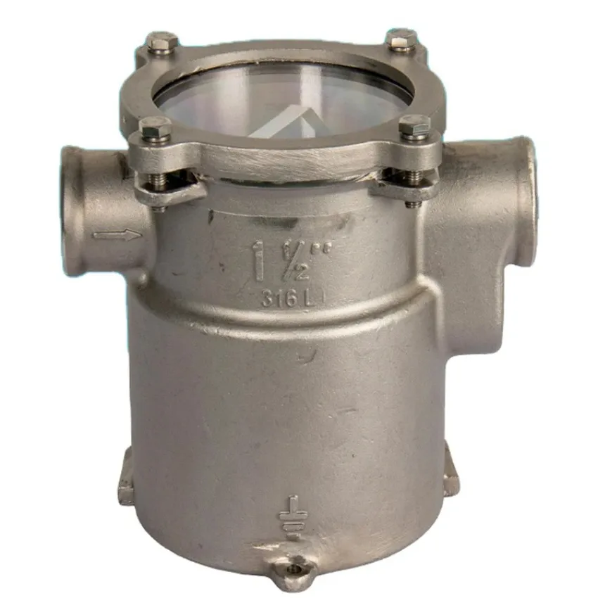 1.5 Inch 316L Stainless Steel Raw Water Sea Water Strainer Heavy Duty Boat Intake Filter For Marine Engine Cooling System