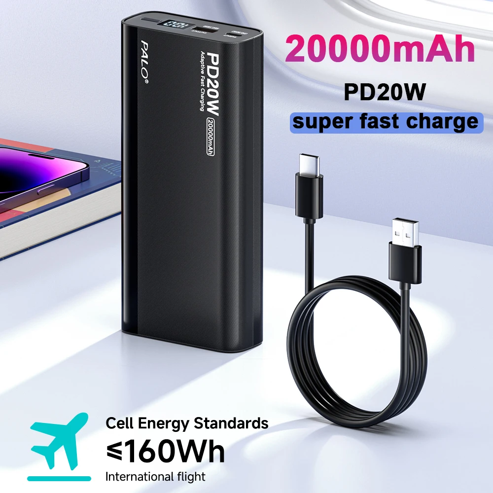 

PALO 20000mAh PD20W Power Bank Portable Super Fast Charging Digital Display Power Bank For iphone Huawei Xiaomi Samsung LG VIVO