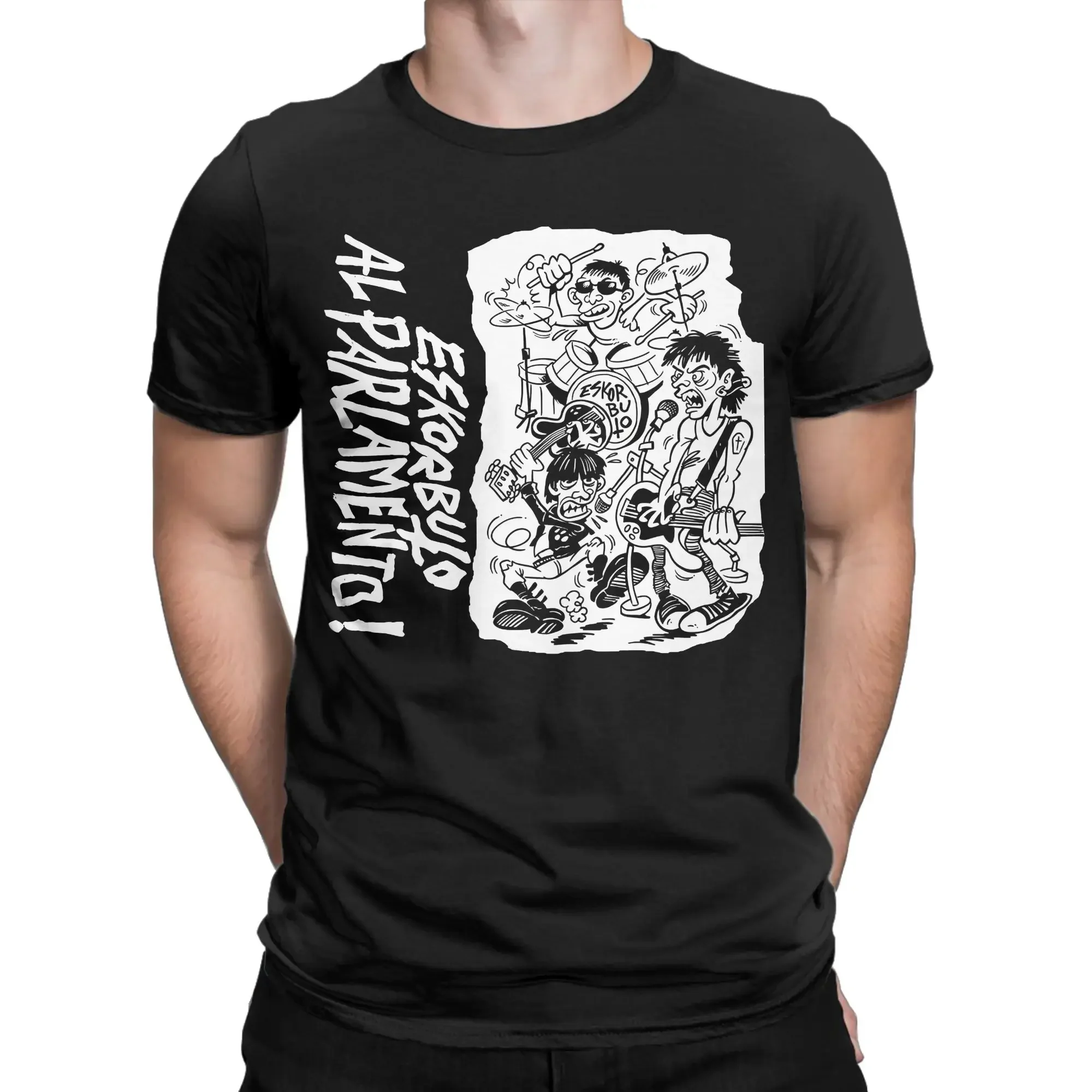 Camiseta creativa Eskorbuto para hombre, camisetas de algodón puro con cuello redondo, camisetas de manga corta para cantantes, ropa de verano