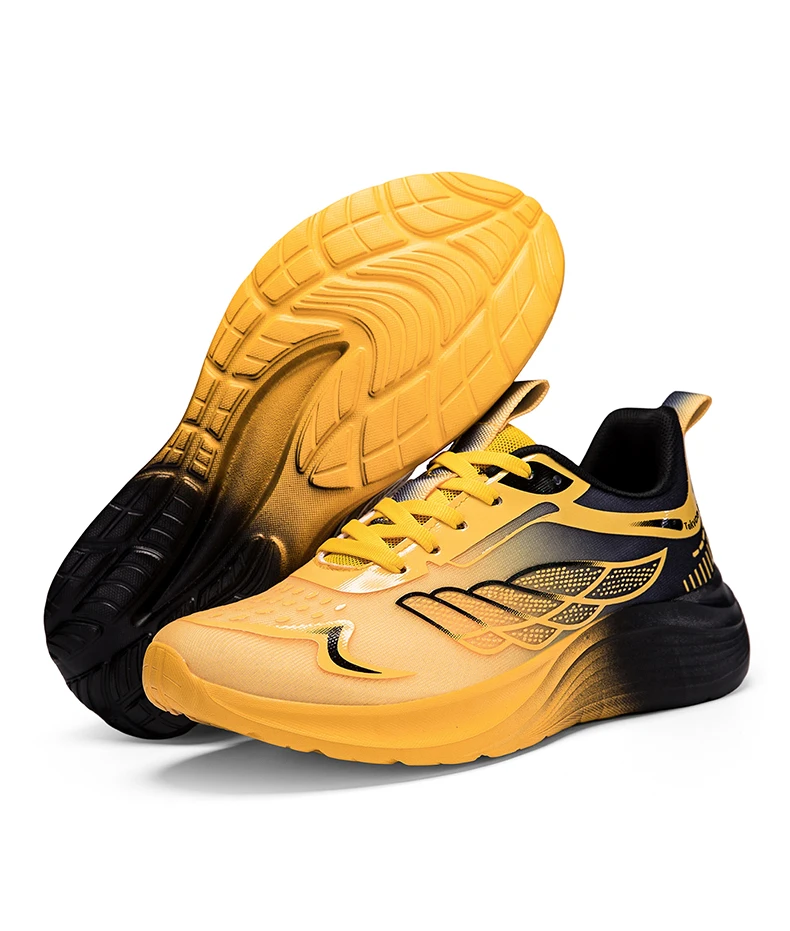 New Purple Orange Gradient Mesh Running Shoes for Men & Women, Lightweight Breathable Athletic Sneakers