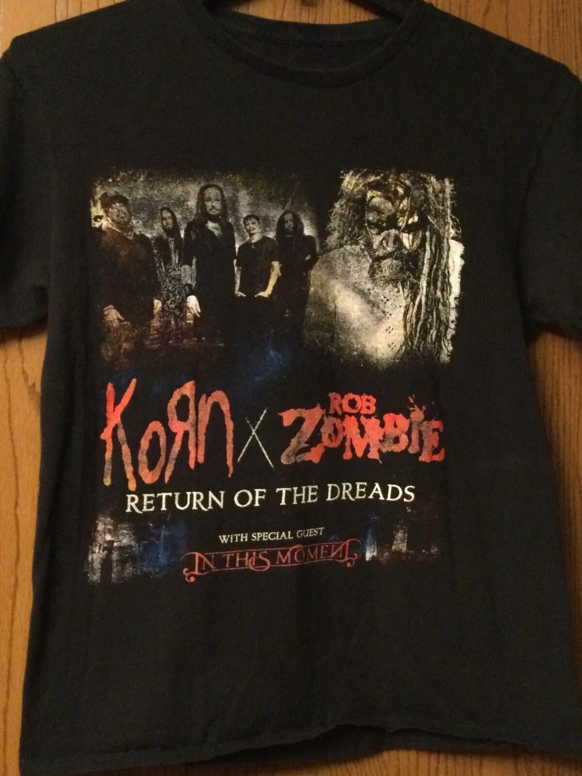 Korn Rob Zombie ÄúReturn Of The Dreads Äù Tour 2016 Black T Shirt No Tag