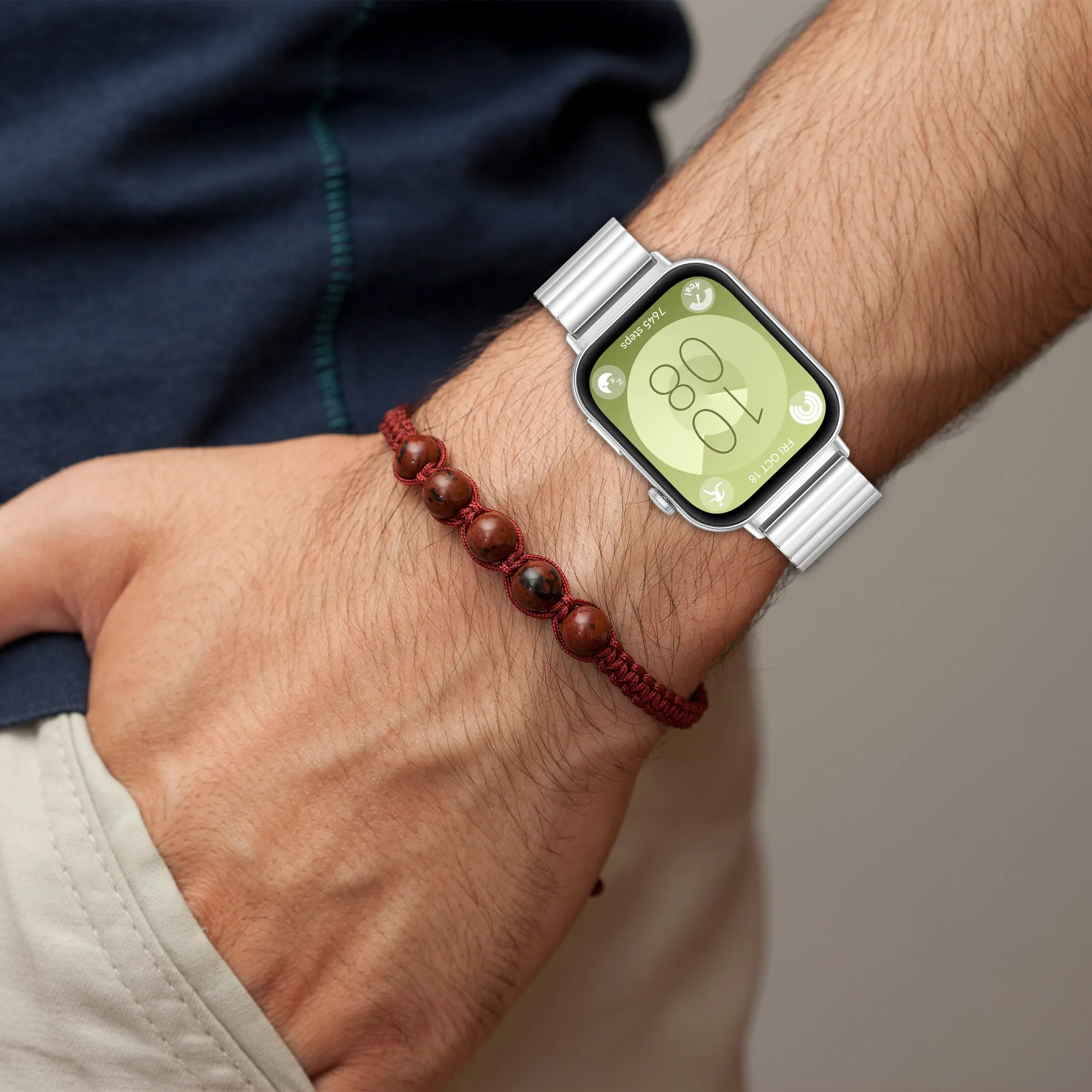 Huaweiステンレススチールスポーツブレスレット,金属製バンド,スマートウォッチアクセサリー,20mm