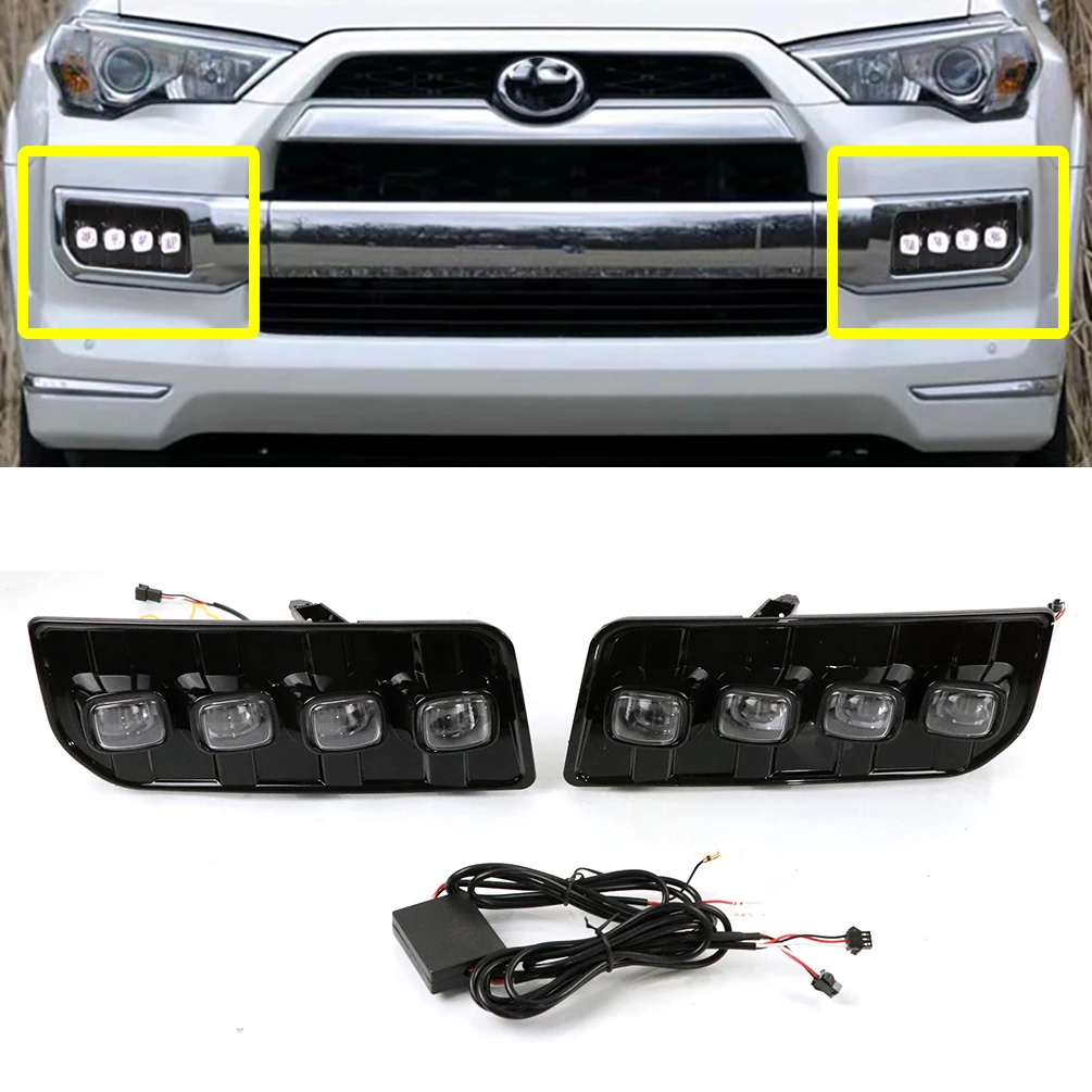 

Fit for Toyota 4Runner LTD 2013-2018 2019 2020 2021 2022 Car DRL Fog Lamp LED Daytime Running Light Amber LED Turn Signals