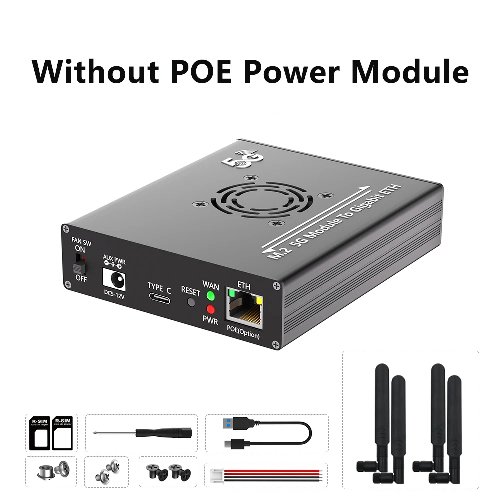 Модуль 4G 5G к адаптеру ETH NGFF M.2 Type-C Порт RJ45 Realtek RTL8125BG Контроллер POE Модуль для модема Quectel SIMCOM Fibocom