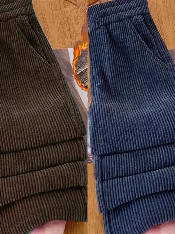 Cintura alta fce forrado veludo calças de perna larga das mulheres casual corte reto calças de veludo outono inverno nova sle mãe jeans