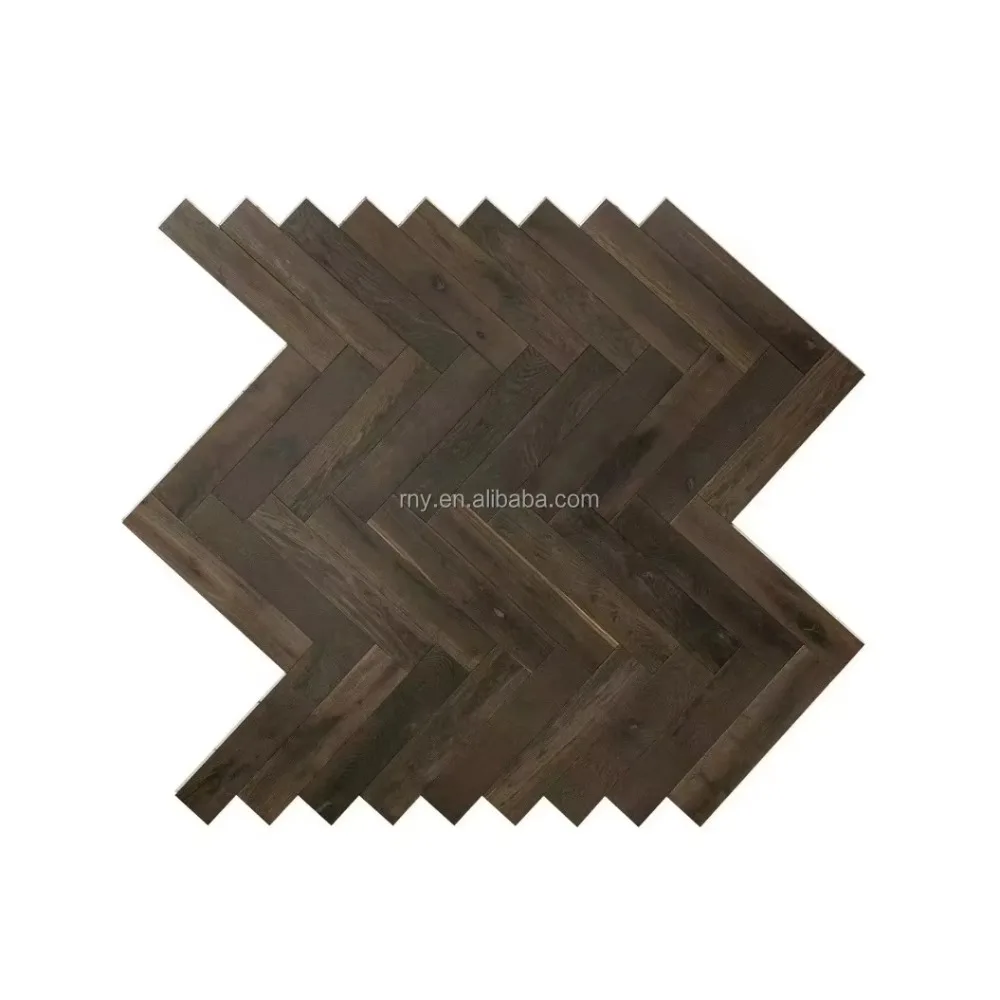 نسخة مخصصة من ديكور المنزل الحديث الفاخر والأرضيات الصلبة من خشب البلوط المتعرج