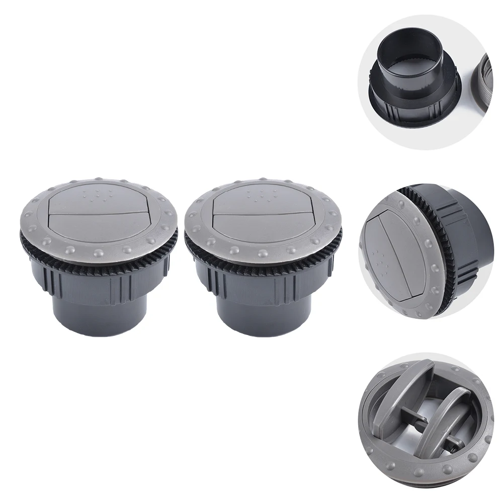 

2pcs Universal Abs Air Conditioning Vent Round Outlet For Bus Rv Motorhome Durable Adjustable Wind Direction Easy Install