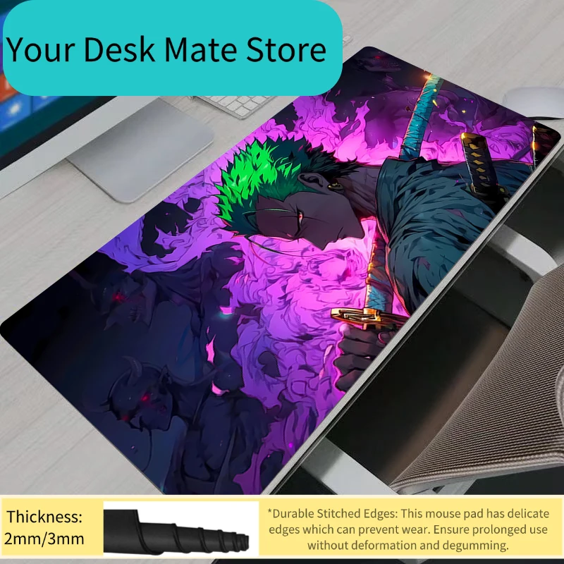 Mauspad Anime Gaming-Zubehör Mousepad Großer Teppich Gamer PC Computer Tastatur Schreibtischunterlage Mausepad One Piece Zoro