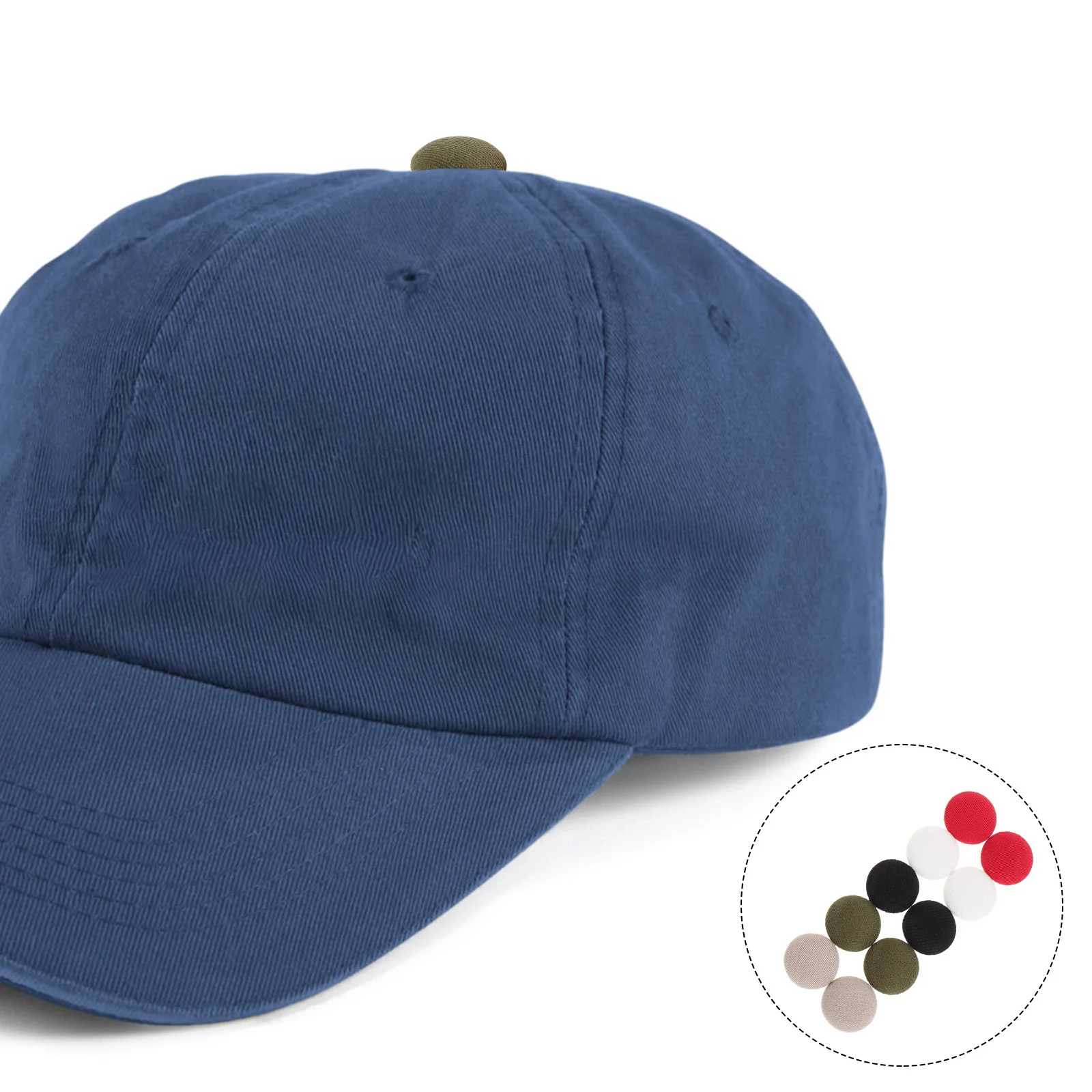 

50pcs Hat Top Button Replacement 17Mm Cloth Covered Metal Shank Buttons For Baseball Cap Repair Diy Fabric Covered Button Kit