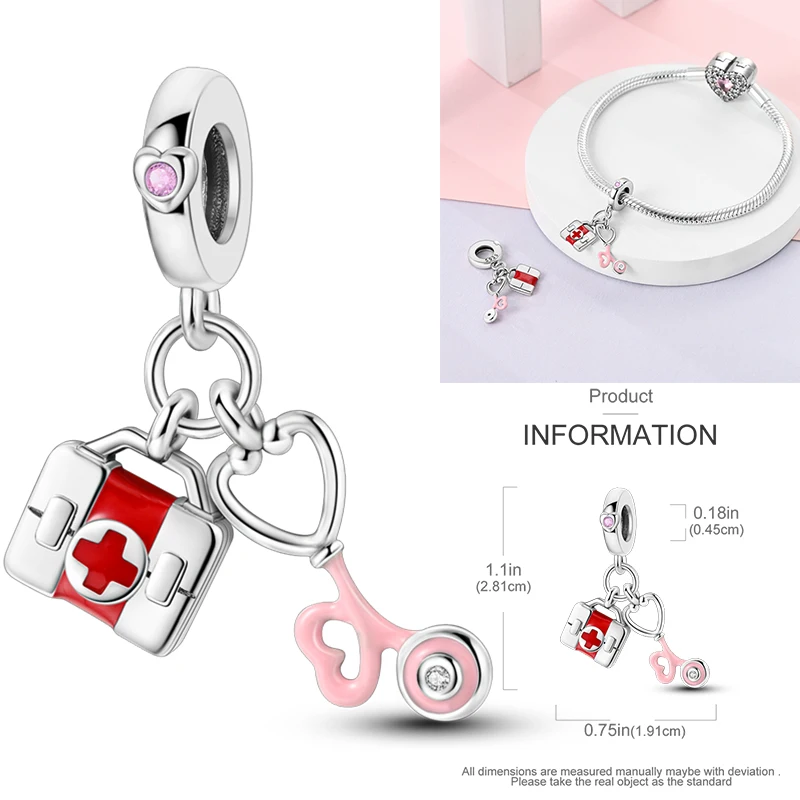 925 Sterling Silber Sport-Charm-Perlen Tennis-Schläger Boxhandschuhe Hantel Fitness DIY Armband Halskette Geschenk für Sportler – Detail 9
