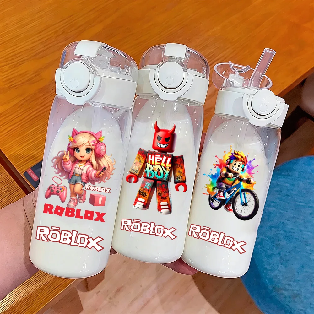

400ML Roblox Bottle Large Capacity Game Character DynaBlocks Outdoor Exercise Plastic Transparent Water Cup Drinking Bottle