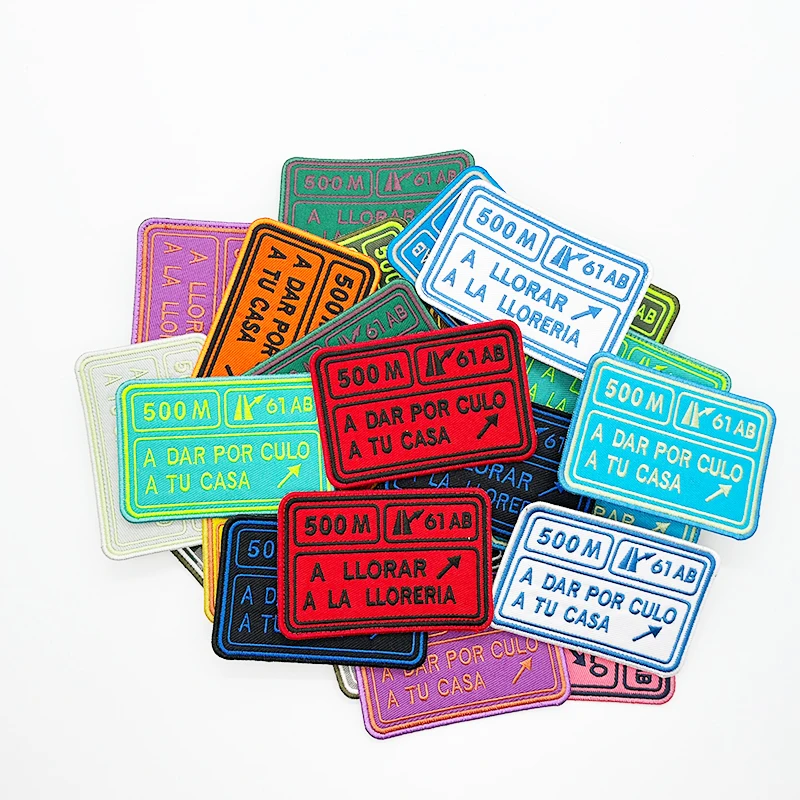 Embroidery Patches A LLORAR A LA LLORERIA Stripes Spain Tactical Military Badge Hook Backing Or Iron On For Amy Backpacks Hats