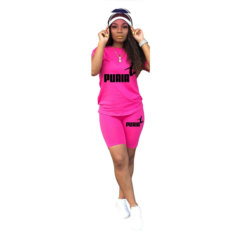 Neue Hochwertige Freizeitkleidung für Damen Sommer Zweiteiler Set 2026 Damen Trainingsanzug T-Shirts O-Ausschnitt Shorts Tägliche Kurzarm-Kombination Topseller – Detail 4