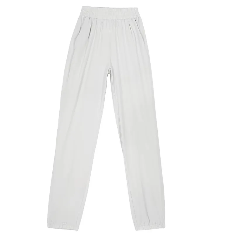 سراويل الرقص النسائية الحديثة الصيف واسعة الساق مستقيمة مدببة مرونة الخصر عارضة تجريب الرقص السراويل