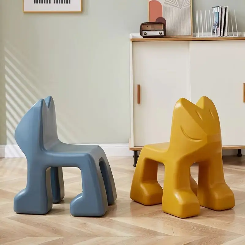 

Nordic Small Stools Cartoon Animal Seat Plastic Thick Chairs Creative Low Stool Home Living Room Furniture Ottomans Bench Pouf