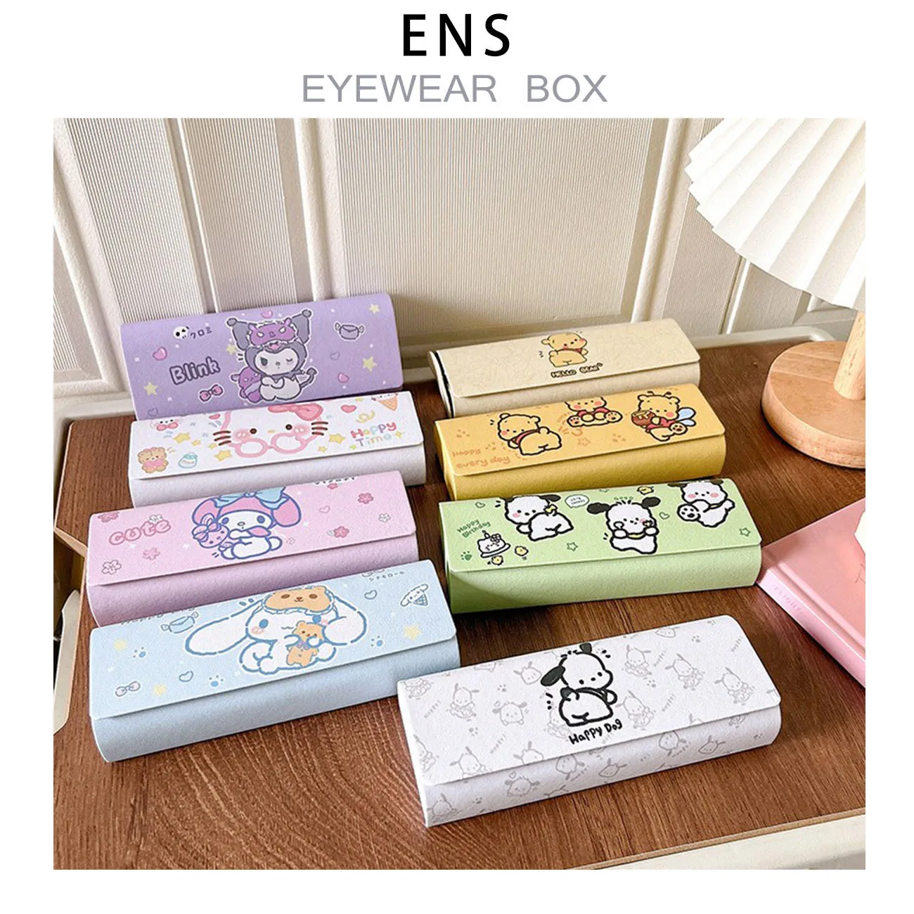 

Kawaii Sanrio Glasses Case Kuromi Cinnamoroll Cute Glasses Storage Box Drop-proof Cartoon Portable Myopia Glasses Box Girls