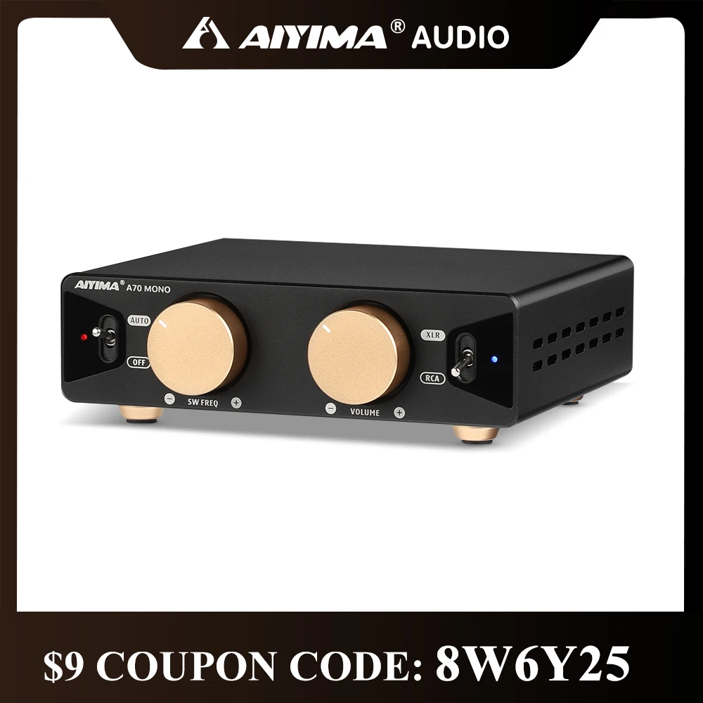 

AIYIMA Audio A70 MONO TPA3255 PFFB mono 2.0/2.1/5.1/7.1 Power Amplifier 300W Class D Digital Amp with XLR RCA Trigger Input