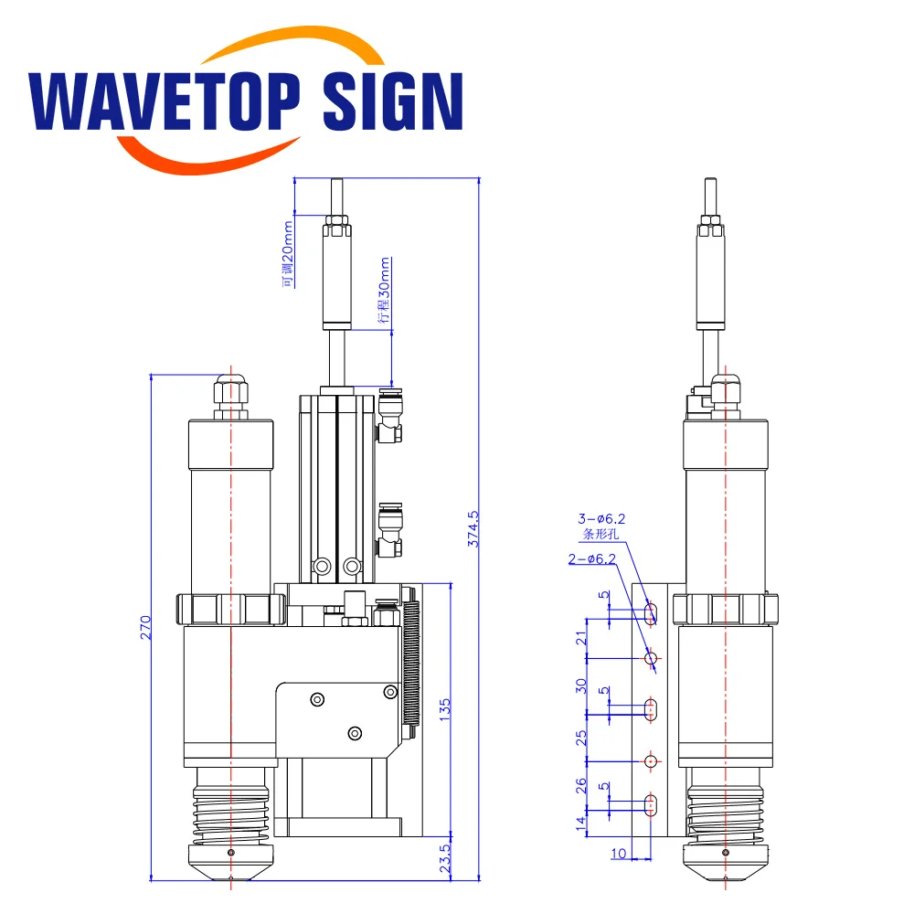 SignkoRay CNC Round Punch Knife Vibrating Knife Vibration Cutting Head for Laser Cutting Machine