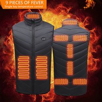 9 Zones Self Heated Vest For Men Usb Electric Heating Jacket Smart Heated Clothes Bodywarmer Male Down Jackets Winter Ski