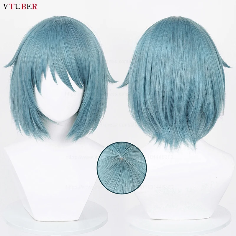 

Miki Sayaka Cosplay Wig Anime Sayaka Miki Blue Gray Short Heat Resistant Synthetic Hair Party Role Play Wigs + Wig Cap