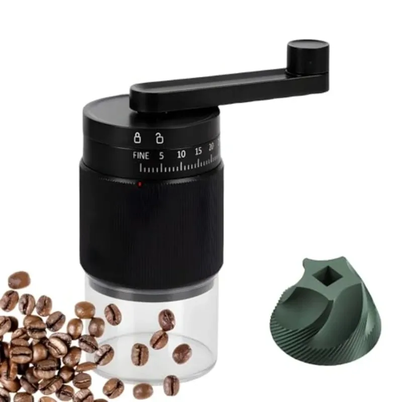 Manual Coffee Grinder with 95 Ceramic Burr for Adjustable Coarse to Fine Grinding Holds 30g Beans and Produces up to 80ml Powde
