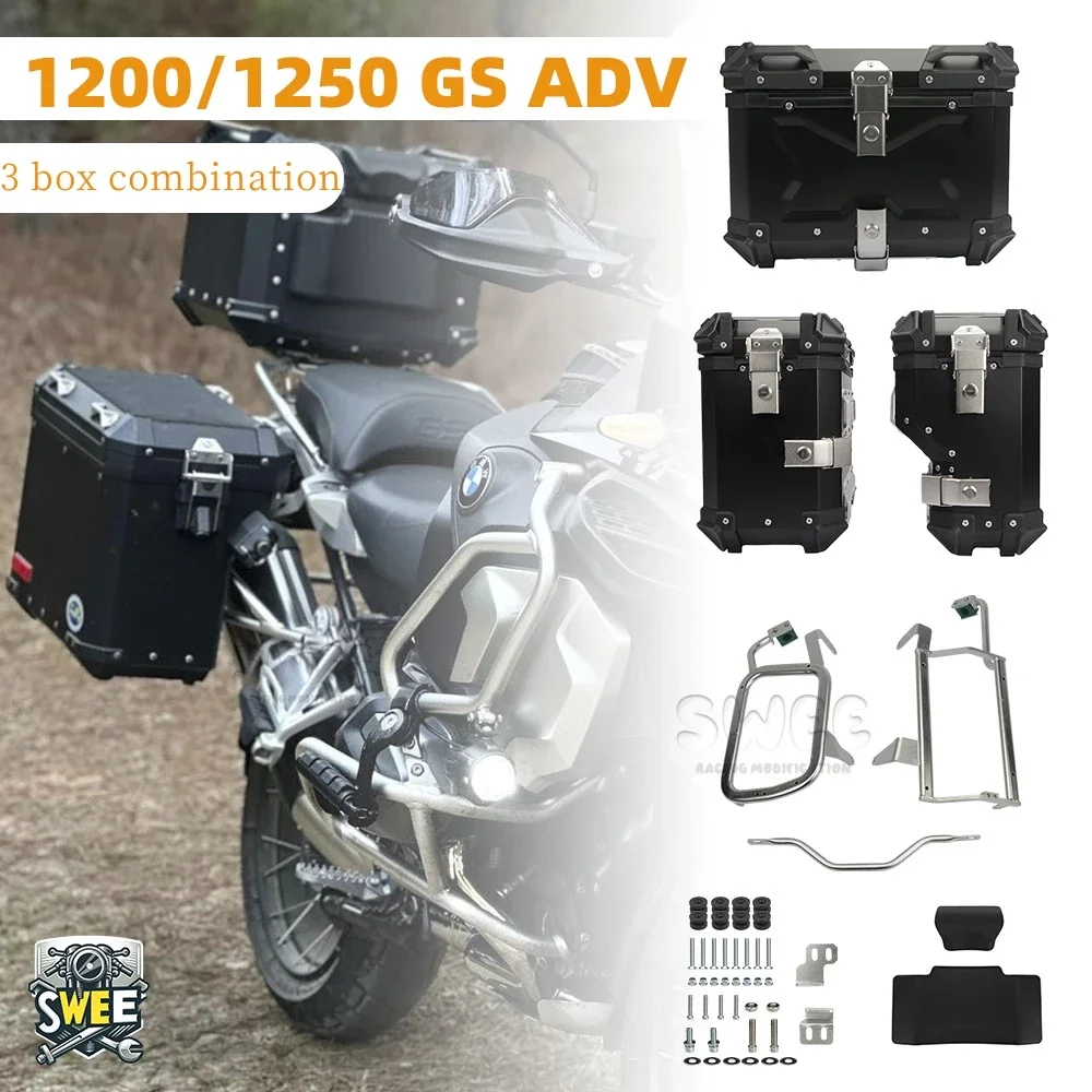 For Bm 1250 Gs 1200 2018-2021 GS 1250 2021-2023 Aluminum Alloy Custom Box Side Rack Motorcycle Tail Boxes Side Pannier Box view 4