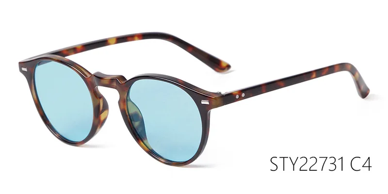 Vintage Mode Runde Sonnenbrille für Damen und Herren 2024 Markendesign Retro Nieten Gelbe Blaue Gläser Eckige Sonnenbrillen Unisex – Detail 11