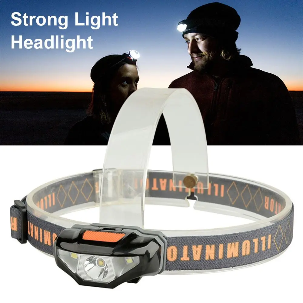 COB-LED Dry Battery Strong Light Headlight Long-range Headlamp Super Bright Fishing Lamp Head Lamp AA Battery Head Flashlinght