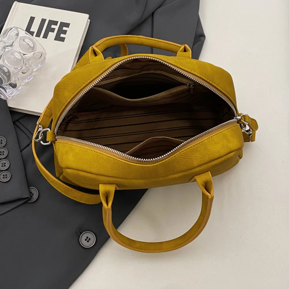 Skóra PU elegancka torba typu Hobo damska torba Retro wysokiej jakości bostońska torebka jednolita torba na ramię damska torba Crossbody stylowa