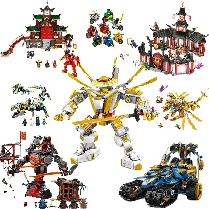 MOC Temple of Airjitzu and Dragon Building Blocks Bricks Kids Educational Toys for Children Gift