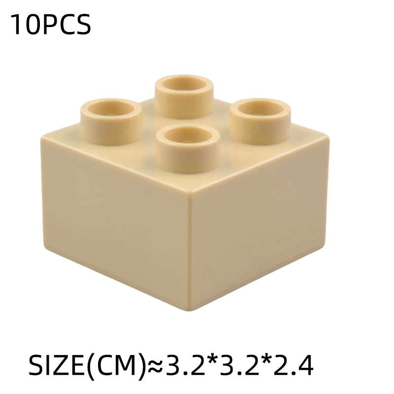 10 Stück 2x2 große bunte Bausteine groß 2*2 Punkt dicke Ziegel pädagogische kreative Kinderspiel zeug kompatibel – Detail 11