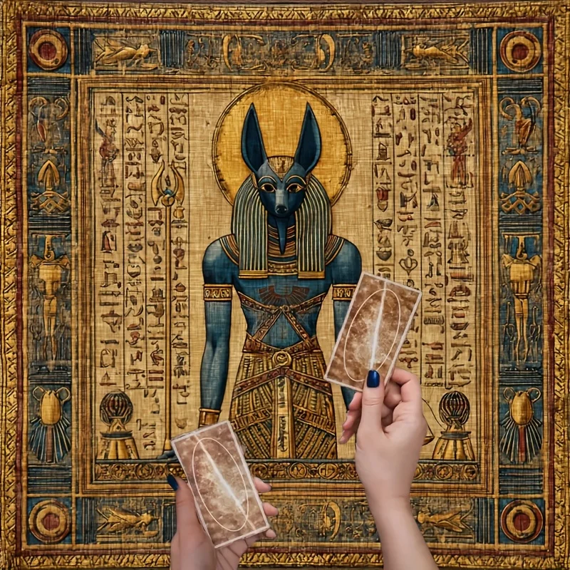 Egyptian Anubis Themed Party Tablecloth Polyester Fabric Mystical Jackal God Print For Themed Gatherings Holiday Celebrations