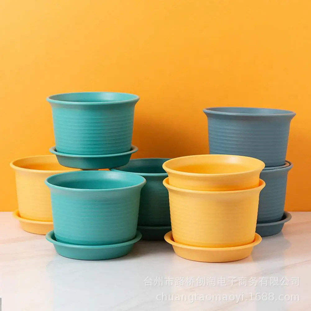 Flowerpot Reliable Resin Ripple Pattern Flower Planter for Home