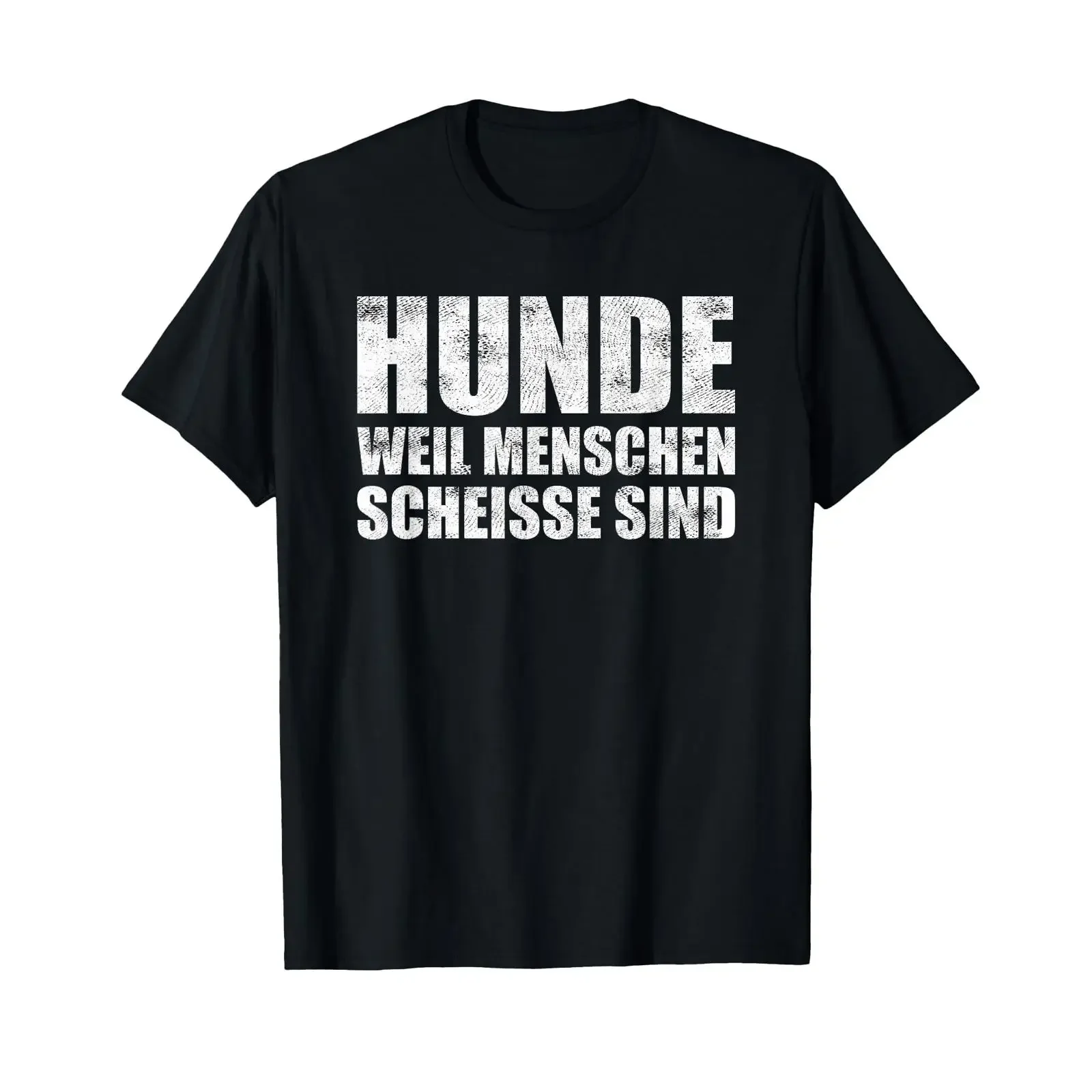 T shirt with German text Hundeweil Menschen scheisse sind Language vintage Washed streetwear Casual homme Stylish graphic