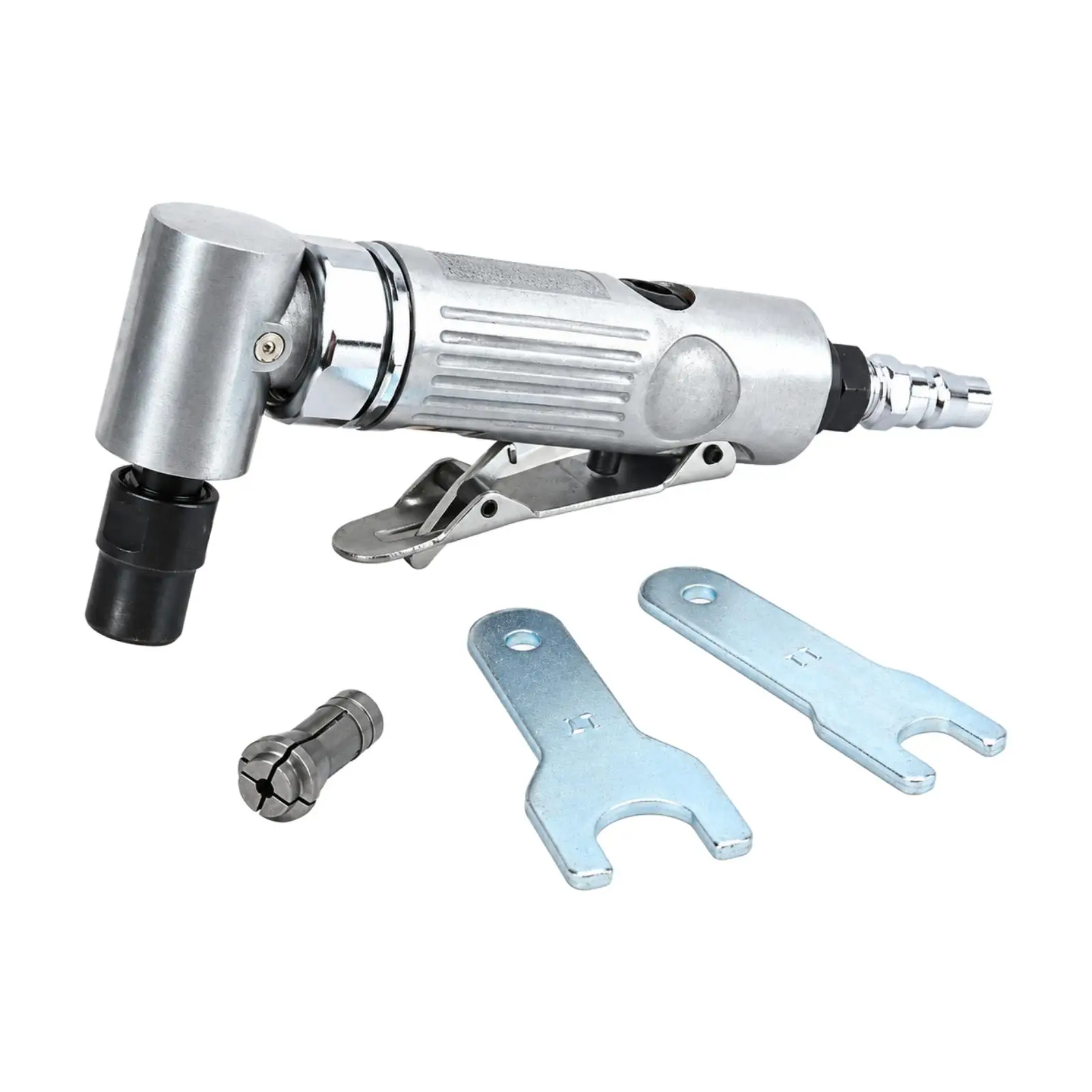 90-Degree Pneumatic Die Rear Exhaust Angled Die with Collets Lightweight for Metalworkers, Detail Grinding, Deburring, Workshop