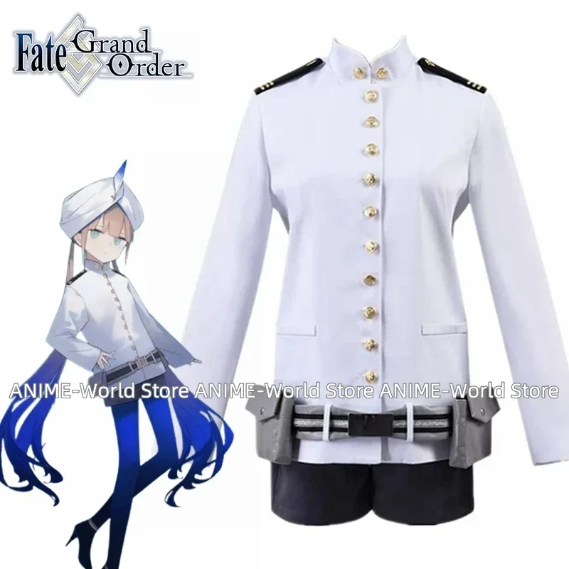 

Anime FGO Fate/Grand Order Rider Nemo Cosplay Costume Adult Men Uniform Asian S-XXXL Outfit White Coat Shorts Hat Belt Halloween