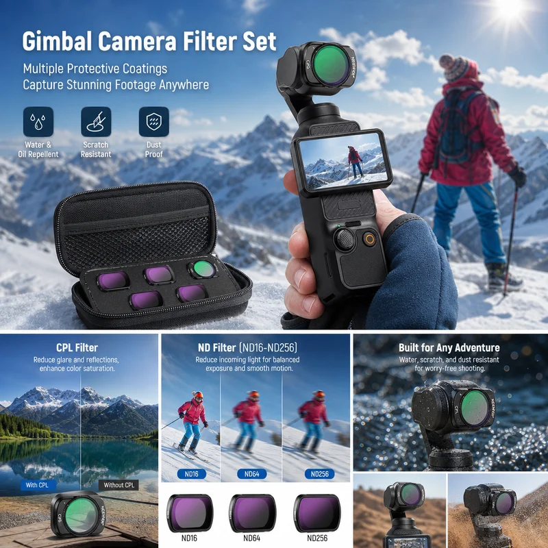 Neewer Magnetic ND Filter Set For DJI Osmo Pocket 3/4 Multi Coated Optical Glass Gimbal Camera Lens Filter Shooting Accessories