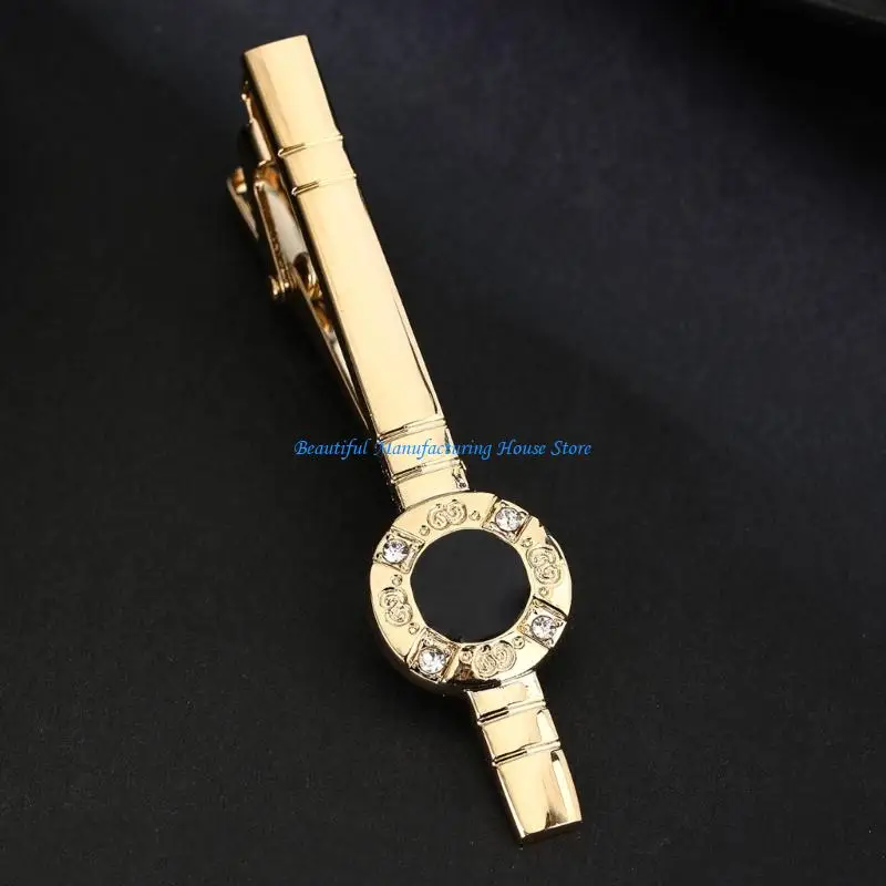 E56A Elegant Men Tie Bar Strong Grip Stylish Tie Pin Stainless Steel Tie Holder Perfect for Business Meetings and Weddings